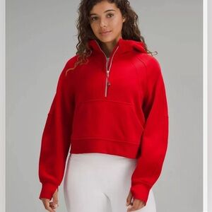 lululemon scuba sweatshirt - dark red (DKRD) with silver zipper